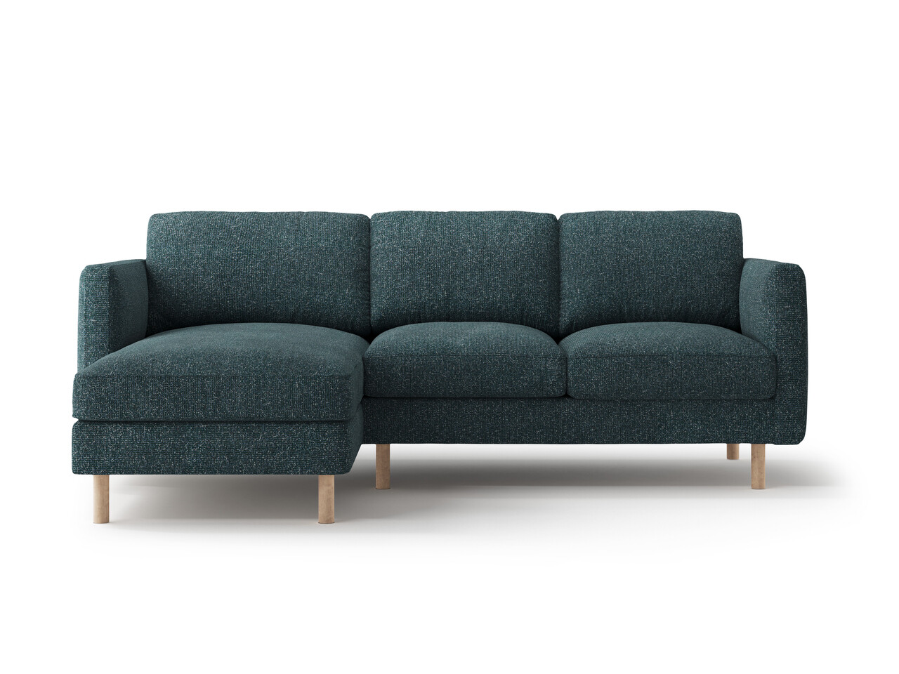 Coltar stanga 3 locuri, Eden, Micadoni Home, 223x150x90 cm, tesatura structurata, verde albastrui melanj - imagine 6
